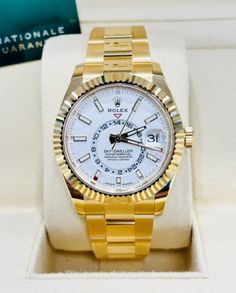 Rolex Sky-Dweller 336938 18K Yellow Gold White Dial Watch Box and Papers UNWORN | eBay Luxury Gold Diamond Watch For Wedding, Designer Gold Watches With Chronometer, Luxury 14k Gold Watch For Formal Occasions, Designer Gold Watches For Wedding, Designer Gold Wedding Watches, Luxury 14k Yellow Gold Watch, Designer Yellow Gold Chronometer Watch, Designer Yellow Gold Watch With Chronometer, Luxury Gold Chronometer Watches