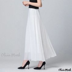 Olivia Mark - Dance Performance Half-skirt Dance Dress with Large Flare for Dance Performances Burgundy Dress Long, Orange Long Dresses, Long White Skirt, Long Letter, Skirt Dance, Long Midi Skirt, Bell Skirt, White Long Skirt, Black Maxi Skirt