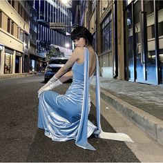 S To L Blue Midi Dress For Banquet, Chic Blue Maxi Dress For Banquet, Blue Fitted Maxi Dress For Banquet, Fitted Blue Maxi Dress For Banquet, Chic Blue Evening Dress For Banquet, Chic Blue Floor-length Dress, Chic Blue Evening Dress For Gala, Chic Blue Maxi Evening Dress, Blue Maxi Dress For Banquet