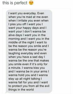 the text message that was written to someone on their phone, which reads ` i want you