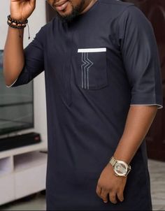 Three Quarter Sleeve Senator For Men, Latest Men Senator Designs 2024, Senator Wears For Men Latest, Mens Kaftan, Native Outfits, Agbada Design, Dashiki Outfit, African Men Clothing