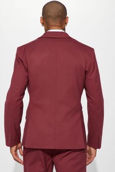 Available In Burgundy. Pointed Lapels Front Pockets Button Front Pair with The Modern Stretch Slim Trouser Shell 65% Polyester 33% Viscose 2% Spandex Lining 100% Polyester Imported | Mens The Modern Stretch Suit Jacket in Burgundy size Large by Fashion Nova Burgundy Fashion, Service Women, Slim Trousers, Swim Shorts, Jeans Pants, Solid Black, Everyday Essentials Products, The Modern, Fashion Nova