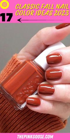 17 Classic Fall Nail Color Ideas for Women Over 50 - thepinkgoose.com Elegant Nail Polish, Cute Nail Colors, Fall Nail Polish, Nails Autumn, Nail Polish Colors Fall, Nagellack Trends, September Nails, Fall Nail Art, Fall Nail Colors