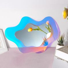 PRICES MAY VARY. Interesting art design:Irregular wall mirror decoration is composed of transparent wavy rainbow on the outer frame and acrylic mirror in the middle. It is aesthetic wall mirror, can change colors with different light, and display interesting and magnificent charming gradual effect.wavy mirrors can easily attract people's visual focus. Secure Rainbow Mirrors:Funky decor composed of shatterproof plexiglass acrylic is not glass,There is no need to worry about accidentally hurting y Rainbow Room Decor, Retro Room Decor, Rainbow Mirror, Mirror For Bedroom, Retro Mirror, Wavy Mirror, Mirror Room, Entryway Wall Decor, Salon Suites