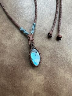 Handcrafted with love and attention to detail, this gemstone necklace is perfect for adding a touch of bohemian charm to any outfit. Each pendant is unique and one-of-a-kind, making it a thoughtful gift for yourself or a loved one. Made with high quality, durable polyester waxed cord, which can maintain its colour and shape.  Waxed threads are light and comfortable. They do not create any allergies. They are also waterproof. The length of necklace is adjustable due to a sliding knot on the back. Festival Pendant Necklace With Adjustable Cord, Bohemian Jewelry With Adjustable Waxed Cord, Artisan Necklace With Adjustable Cord For Healing, Hippie Jewelry With Adjustable Cord For Gift, Hippie Jewelry With Adjustable Cord As Gift, Festival Jewelry With Adjustable Cord, Hippie Style Jewelry With Adjustable Cord For Gifts, Hippie Style Jewelry With Adjustable Cord As Gift, Bohemian Moonstone Jewelry With Moon Charm