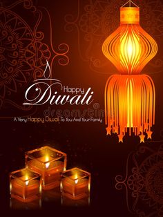 happy diwali greeting card with lit candles on dark background illustration royalty image stock images