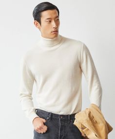 Cashmere Turtleneck in Bisque Cream Cashmere Turtleneck Sweater, Classic Fine Knit Cashmere Turtleneck, Luxury Cashmere Turtleneck Sweater, Cashmere Soft Knit Funnel Neck Turtleneck, Long Sleeve Cashmere Soft Knit Turtleneck, Todd Snyder, Cashmere Yarn, Cashmere Turtleneck, Roll Neck