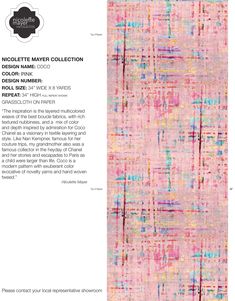 a pink rug with multicolored lines on it and the text, noodlette mayer collection