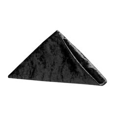 a black triangle shaped object on a white background