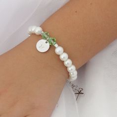 Customizable Cross Jewelry For Baptism, Personalized Cross Jewelry For Baptism, Dainty Adjustable Jewelry For Baptism, White Cross Jewelry For Personalized Gift, Elegant Handmade Jewelry For First Communion, White Cross-shaped Jewelry For Personalized Gift, Dainty White Jewelry For Baptism, Personalized Jewelry For Baptism And Mother's Day, Adjustable Rosary Bracelet For First Communion And Mother's Day