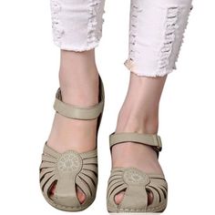 Description: 1. Shoe Type: Sandals 2. Gender: Women 3. Season: Spring, Summer,Autumn 4. Occasion: Casual, Daily 5. Toe: Closed Toe 6. Closure Type: Hook Loop 7. Heel Height: About 4cm 8. Platform Height: About 3cm 9. Color Available: Camel, Gray Material: Upper Material: Pu Outsole Material: Rubber Package Included: 1*Pair Of Shoes(Without Box) Sz:Us 8 Casual T-strap Sandals With Buckle Closure For Spring, Casual Beige T-strap Sandals, Casual Flat Heel T-strap Sandals For Spring, Spring Beige Flat T-strap Sandals, Spring Comfortable T-strap Sandals With Round Toe, Casual Brown T-strap Sandals For Spring, Comfortable Spring T-strap Sandals With Round Toe, Spring Beige T-strap Sandals With Buckle Closure, Beige T-strap Sandals With Buckle Closure For Spring