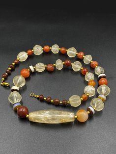 A Unique and rare ancient Himalayan Ancient antique crystals and carnelian beads necklace mala very unique and rare The age of this beads are more than 1000 years old The origin of this beads from Nepal Himalaya they were used as amulets and in prayer mala we provide fast and free shipping service world wide Spiritual Amber Beaded Necklace With Natural Stones, Spiritual Amber Beaded Necklaces With Natural Stones, Spiritual Amber Crystal Necklaces With Round Beads, Amber Beaded Necklaces With Natural Stones For Healing, Amber Natural Stones Beads For Jewelry Making, Amber Beads For Jewelry Making With Natural Stones, Amber Natural Stones For Jewelry Making, Spiritual Amber Beads And Cabochons With Natural Stones, Spiritual Amber Beads With Natural Stones