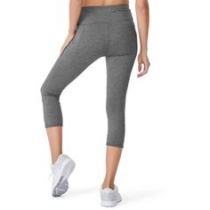 The EVERACTIVE Capri Legging is the definition of lifewear, pairing a sporty look and fit with ultra comfy fabric. Perfect for warm weather exercise and easy-breezy comfort. Casual Compression Yoga Pants With Comfort Waistband, Casual Activewear For Running With Ribbed Waistband, Casual Activewear With Ribbed Waistband For Running, Sporty Leggings With Comfort Stretch And Ribbed Waistband, Casual Gray Yoga Pants For Sports, Sports Bottoms With Medium Support In Gray, Fitted Gym Activewear Capri Length, Fitted Activewear For Gym In Capri Length, Fitted Capri Length Activewear For Gym