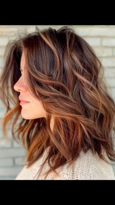 Brown Hair Color With Red Highlights, Auburn Highlights In Brown Hair Caramel, Brunette Hair Auburn Highlights, Chocolate Brown With Copper Highlights, Auburn Hair Highlights On Brown Hair, Medium Brown Hair With Auburn Highlights, Partial Red Highlights In Brown Hair, Brunette Auburn Highlights