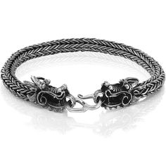 Impressive High-Quality Dragon Necklace and Bracelet in different length, made of Solid 925 Sterling Silver. PRODUCT SPECIFICATIONS Product ID: 11-0967-707 Metal Purity: Solid 925 Sterling Silver Made in Thailand Included: Silver & Gold polishing cloth with lasting shine. NECKLACE Thickness: 0.21” / 5.5mm Weight: 69g –113g. It could be a minor difference in the chain weight that depends on the necklace length. Length range from 18 to 30 inch / 45 to 76 cm BRACELET Thickness: 0.25” / 6.5mm We Silver Wardrobe, Silver Spoon Jewelry, Dragon Bracelet, Dragon Necklace, Spoon Jewelry, Silver Spoon, Silver Dragon, Silver Spoons, Necklace And Bracelet