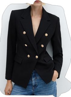 Blazer Style, Double Breasted Blazer, Blazer Fashion, Button Design, Neck Collar, Blazers For Women, Double Breasted, Blazer Jacket, Suit Jacket