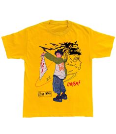 Swiped T-Shirt at Catori Clothing | Graphic & Anime Tees 90's Streetwear, Different Shades Of Black, Grafic Tees, Skater Outfits, 90s Fits, 90s Shirts, Anime T Shirt, 90s Streetwear, Yellow T Shirt