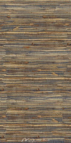 an upholstered blue and brown rug with vertical stripes on it's surface