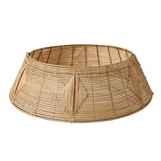 a large round basket that is made out of wicker