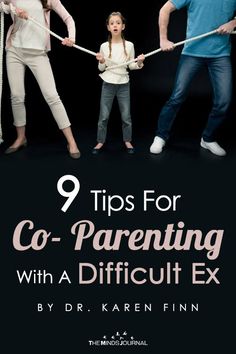 two adults and a child holding hands with the words 9 tips for co - parenting with a difficult ex