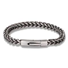 This magnetic bracelet is about to become your new favorite accessory. Its stainless steel chain links have a subtle shine that elevates any outfit. At the same time, the magnetized button closure makes it a cinch to put on and take off. Available in silver, gold, black, or retro finishes, this bracelet’s minimal yet eye-catching design matches your style whether you’re headed to the office, a night out, or anywhere in between. The gold variant is plated in 18k gold for a luxe look. However you Mens Work Shoes, Bracelets Chain, Stylish Activewear, Bracelet Apple Watch, Bicycle Chain, Button Bracelet, Denim Gift, Magnetic Bracelet, Cuban Link Chain