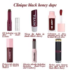 Clinique blackhoney dupes Black Honey Clinique, Spirit Makeup, Makeup For Work, True Winter Color Palette, Face Makeup Tutorial Video, Clinique Black Honey, Makeup And Products, Makeup Is Art, Lip Combos