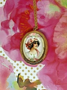 Christmas Pill Box Photo Anniversary China Jewelry Rose Vintage Cameo Necklace Pendant Victorian Style Cameo absolutely stunning - 30x40 porcelain with gold painted trim and pink purple yellow flowers - Comes in either silvertone or goldtone with matching chain and gift bag. **Wedding party orders WELCOME - Email us with details and we will design a reserved listing for your wedding ~~SPECIAL NOTE~~ **MATCHING BADGE HOLDER IN OUR STORE... MATCHING NECKLACE IN OUR STORE We will be expanding our l Vintage Rose Gold Necklace For Gift, Vintage Rose Gold Necklace For Mother's Day, Vintage Rose Gold Necklaces For Mother's Day, Rose Gold Vintage Necklace As Gift, Vintage Pink Jewelry For Keepsake, Vintage Pink Keepsake Jewelry, Vintage Pink Necklace For Mother's Day, Vintage Gold Necklace With Pressed Flowers, Gold Cameo Necklace For Keepsake