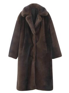 Embrace the Cozy Chic with this luxurious Faux Fur Long Coat. Indulge in the epitome of winter elegance with this stunning faux fur long coat. Crafted from the finest man-made fibers, this coat offers unparalleled warmth and comfort without compromising on style. The rich brown color, with its subtle variations, adds a touch of sophistication and timeless appeal. Designed with a vintage flair, the women's fur coat exudes a sense of classic charm. The open stitch closure and turn-down collar add Brown Faux Fur Long Coat, Elegant Winter Faux Fur Coat, Fall Faux Fur Coat With Faux Fur Trim, Long Fall Outerwear With Faux Fur Lining, Long Fur Coat With Faux Fur Lining For Fall, Fall Long Coat With Faux Fur Lining, Faux Fur Lined Long Coat For Fall, Elegant Faux Fur Coat For Fall, Elegant Fluffy Winter Outerwear