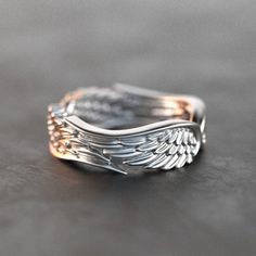 "Angel Wings Vintage Carved Beautiful Silver Ring For Women, Indn8372 Ring Size: 6 Material: Silver Plated Brass Attractive Packaging Other Available Ring Size: 6, 7, 8, 9 Message Me For Bundle Buying. 100% Brand New Thank You!" Wings Ring, Angel Wing Ring, Angels Wings, Ring Man, Romantic Girl, Feather Ring, Trendy Ring, Wedding Band Sets, Jewelry Silver