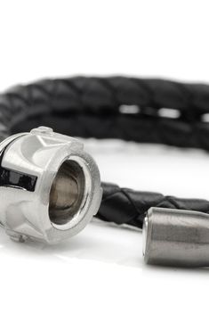 The Force is strong with this braided leather bracelet designed to wrap the wrist twice. 17" length unwrapped; 2 3/8" width Magnetic closure Leather/stainless steel Imported Officially licensed by Lucasfilm Ltd. Modern Braided Bracelets With Stainless Steel Clasp, Modern Braided Bracelet With Stainless Steel Clasp, Modern Leather Braided Bracelets, Modern Jewelry With Magnetic Closure For Gift, Leather Bracelet With Palladium Hardware As Gift, Stainless Steel Braided Bracelet With Clasp, Adjustable Leather Braided Bracelet With Stainless Steel Clasp, Modern Braided Leather Bracelets, Modern Braided Leather Bracelet With Stainless Steel Clasp