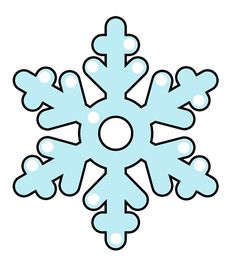 a snowflake that is blue and has white snow flakes on the top