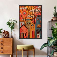 One Afternoon Wall Art adds a contemporary touch to any room. Make your home lively and display stunning wall art of your favorite city. Karla Gerard, Whimsical Paintings, House Drawing, Art How, Favorite City, Wall Art Painting, Artwork Painting, Off Sale, Cityscape