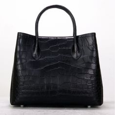 Women's Matte Leather Handbag Tote Shoulder Bag Crossbody Purse, Black Alligator Handbag Active Restock requests: 0  Size approximately 12.6″ L x 5.5″ D x 9.8″ H inches (32cm L x 14cm D x 25cm H)  Lining: Full grain leather- excellent cowhide from Italy  Interior: Interior Compartment, Interior Slot Pocket, Cell Phone Pocket...Give You Lots of Storage Options.  Closure: Genuine YKK brand zip opening and closure.  Style: Business Briefcase Bag, Laptop Bag, Handbag. Great gift idea for your friend Classic Crocodile Pattern Satchel For Daily Use, Business Crocodile Pattern Satchel Bag, Business Tote Bag With Crocodile Pattern, Classic Double Handle Bag With Crocodile Pattern, Classic Double Handle Crocodile Pattern Bags, Black Crocodile Pattern Shoulder Bag For Work, Classic Bags With Crocodile Pattern And Double Handle, Classic Tote Bag With Crocodile Pattern, Black Crocodile Pattern Satchel For Business