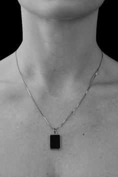 Sophie Buhai, Rectangle Pendant, Drop Pendant, Rope Chain, Gold Vermeil, Final Sale, Onyx, 18k Gold, Pendant Necklace