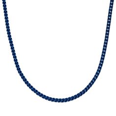 Add a cool pop of color to your style with this blue acrylic-coated stainless steel chain necklace. Add a cool pop of color to your style with this blue acrylic-coated stainless steel chain necklace. FEATURES Chain length: 22 in. Chain type: franco Chain width: 5 mm Total weight: 55 grams Clasp: lobster-claw Metal: stainless steel Finish: polished Packaging: boxed Size: 22". Gender: male. Age Group: adult. Blue Adjustable Chain Necklace As Gift, Blue Stainless Steel Chain Jewelry, Blue Cable Chain Necklace As Gift, Trendy Blue Chain Necklace Gift, Trendy Blue Chain Necklace For Gift, Modern Blue Metal Necklaces, Modern Blue Metal Necklace, Blue Stainless Steel Necklace With Adjustable Chain, Blue Chain Link Metal Jewelry