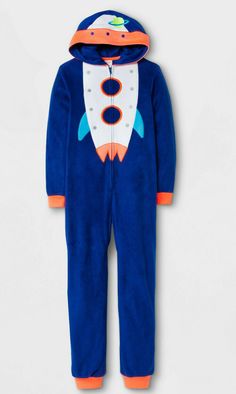 Casual Long Sleeve Onesie For Bedtime, Blue Hooded Sleepwear For Pajama Party, Blue Hooded Sleepwear For Sleepover, Casual Blue Sleepwear For Winter, Blue Cotton Onesie For Loungewear, Casual Winter Onesie For Sleep, Casual Long Sleeve Onesie For Sleep, Casual Winter Sleep Onesie, Casual Long Sleeve Sleep Onesie