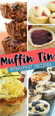 muffin time breakfast recipe collage with images of muffins and pastries