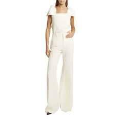 Chloe linen canvas flared trousers  High rise Button/zip fly; belt loops  Side slip pockets; back welt pockets  Flare legs Full length  Relaxed fit  Linen Dry clean Imported Flared Trousers, Linen Canvas, Flare Trousers, Bergdorf Goodman, Welt Pockets, Chloe, Full Length, Tops Designs, High Rise