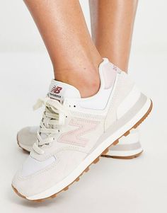 Women’s New Balance 574, New Balance 574 Women, New Balance 574 Pink, New Balance 574 Shoes, Shoes 2022, Pretty Accessories, Balance Design, Womens Trainers, Dad Sneakers