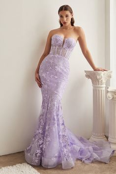 Lavender Corset Dress, Unforgettable Dress, Kiara Dress, Romantic Gown, Silhouette Butterfly, Structured Corset, Butterfly Prints, Sheer Corset, Strapless Evening Gowns