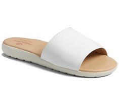 Step into the city vibe with this slip-on sandal, a blend of NYC design and Brazilian craftsmanship. This sandal features a durable rubber sole for excellent traction and a gel heel insert, plus a densely padded footbed for ultimate comfort, making every step a pleasure. From Marc Joseph New York. Modern Slip-on Slides With Cushioned Footbed, Modern Slip-on Slides With Arch Support, Comfortable Sandals With Rubber Sole, Lightweight Textured Footbed Slip-on Slides, Lightweight Textured Slip-on Slides, Lightweight Textured Slides, Ortholite Insole Slip-on Slides, Synthetic Slip-on Slides With Ortholite Insole, Modern Slip-on Sport Sandals With Removable Insole