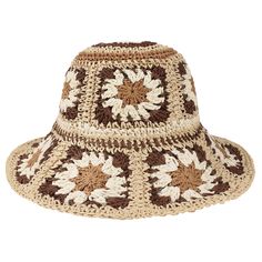 PRICES MAY VARY. Exquisite Craftsmanship: Made from 100% natural paper straw, this women's flower pattern hat is handwoven with precision. It is lightweight, breathable, and comfortable to wear One Size Fits Most: With a hat circumference of 22.8"/58cm and an adjustable built-in drawstring, this summer straw hat fits most women. You can easily customize the size to ensure a snug and comfortable fit Travel-Friendly Hat: Our womens straw hat is conveniently packable. It easily folds up into your b Straw Crochet Hats, Bohemian Lightweight Crochet Hat With Flat Brim, Yarn Straw Hat For The Beach, Bohemian Woven Crochet Hat For Warm Weather, Brown Crochet Bucket Hat For The Beach, Paper Straw Crochet Hat For Warm Weather, Beige Bohemian Crochet Hat For Warm Weather, Spring Vacation Crochet Yarn Hat, Brown Yarn Bucket Hat For The Beach