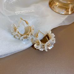 korea Light Luxury Flower Splicing Pearl Earrings For Women Temperamen Exquisite Earring Tendy