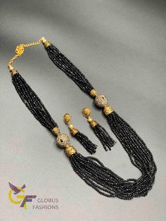 Full crystal black beads chain Handmade jewelry Silver plated jewelry One gram gold jewelry Official Website globusfashions.com 🌸 S H O P . M O R E . S T Y L E S 🌸 https://www.etsy.com/shop/Globusfashions Necklaces - https://www.etsy.com/shop/Globusfashions?section_id=18712263 Bracelets - https://www.etsy.com/shop/Globusfashions?section_id=18969767 Pendant Sets - https://www.etsy.com/shop/Globusfashions?section_id=18707402 Tikka - https://www.etsy.com/shop/Globusfashions?section_id=20096802 Ba Black Onyx Jewelry With Black Beads, Black Jewelry With Beaded Chain And Round Beads, Gold Onyx Beaded Necklaces With Black Beads, Black Jewelry With Faceted Beads For Gift, Gold Onyx Beaded Necklace With Black Beads, Gold Beaded Necklace With Black Onyx Beads, Black Jewelry With Dangling Beads For Festive Occasions, Black Dangling Beads Jewelry For Festive Occasions, Festive Black Jewelry With Dangling Beads