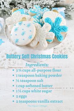 a recipe for buttery soft christmas cookies