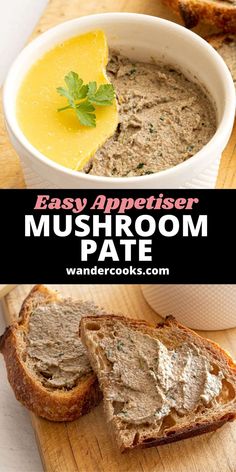 this is an easy appetizer for mushroom pate it's made with bread and cheese