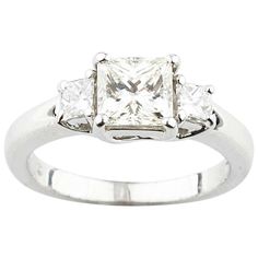 Jeff Cooper Platinum Princess Cut 3-Stone Diamond Engagement Ring For Sale at 1stDibs Engagement Ring Princess Cut, Engagement Ring Princess, Ring Princess Cut, Engagement Rings Princess, Engagement Ring Size, Platinum Wedding Band, Princess Cut Engagement Rings, Princess Cut Rings, Engagement Ring Sizes