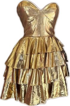 Glamorous Gold Mini Evening Dress, Gold Mini Dress For Evening, Glamorous Style, Gold A-line Party Dress, Elegant Gold Mini Dress For Prom, Gold A-line Dress For Party, Fitted Gold Dress For Gala, Gold Ruffled Dress For Evening, Gold Strapless Dress For Gala, Party Mini Dress With Ruffle Hem And Fitted Bodice