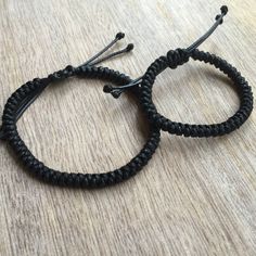 These lovely bracelets were made using waxed cord. Designed for everyday wear. Both bracelets are adjustable. The big bracelet closes to around 7" and the small one closes to around 5" Bracelets Kids, Son Black, Big Bracelets, Dad And Son, Kids Bracelets, Black Bracelets, Father And Son, Mens Bracelet, Everyday Wear