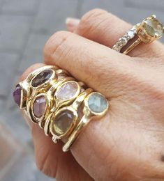 Gold gemstone ring, Romantic gold ring, Staked gold ring, Oval gold ring, Elegant gold ring,  Topaz, Amethyst, Onyx, Smokey quartz, Garnet Oval Gold Ring, Handmade Gold Ring, Ring Elegant, Gold Gemstone Ring, Ring Oval, Aquamarine Blue, Quartz Rose, Handmade Gold, Smokey Quartz